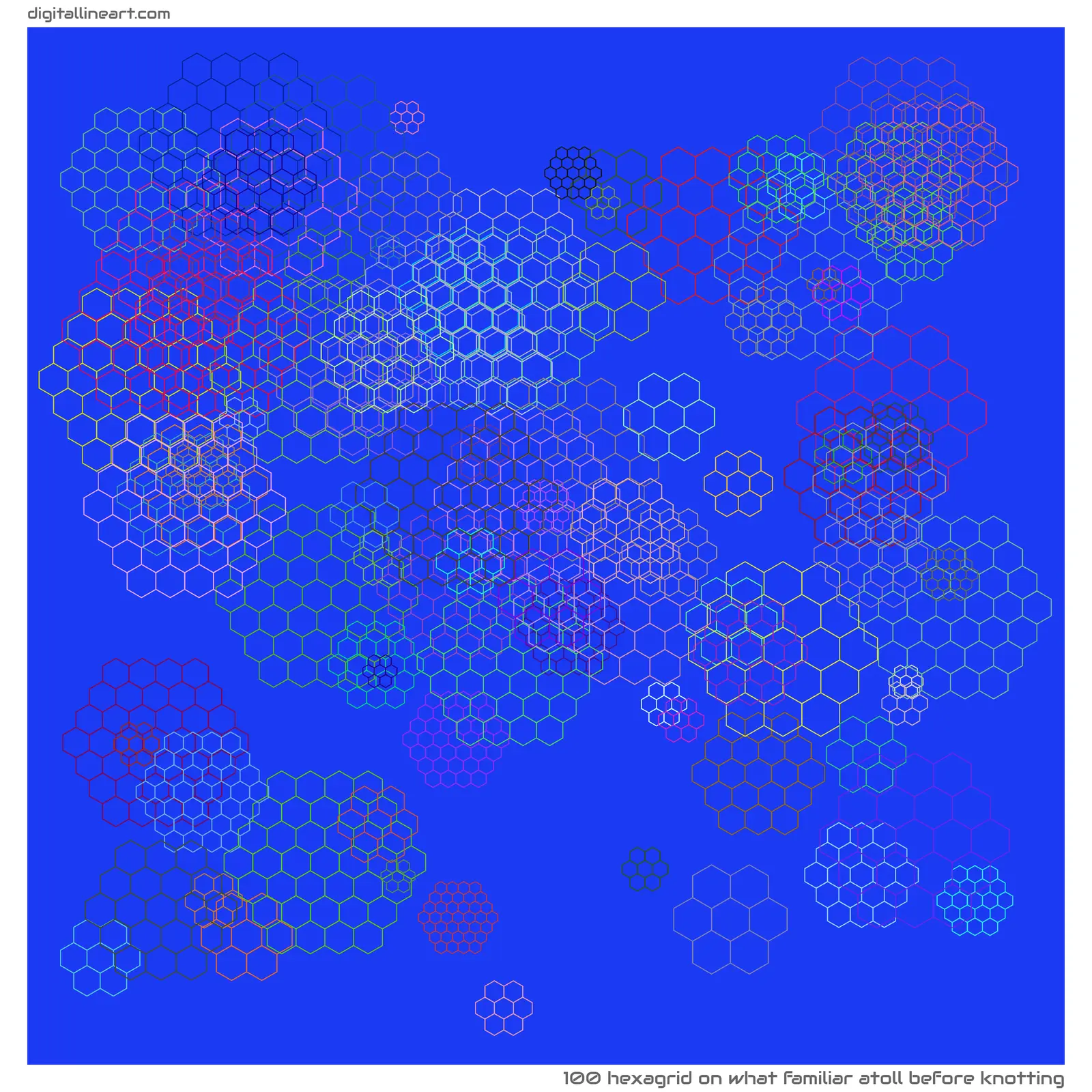What Familiar Atoll before Knotting — Hexagrid, 100 elements