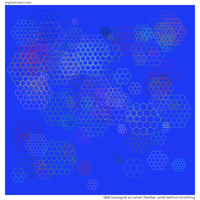 What Familiar Atoll before Knotting — Hexagrid, 100 elements