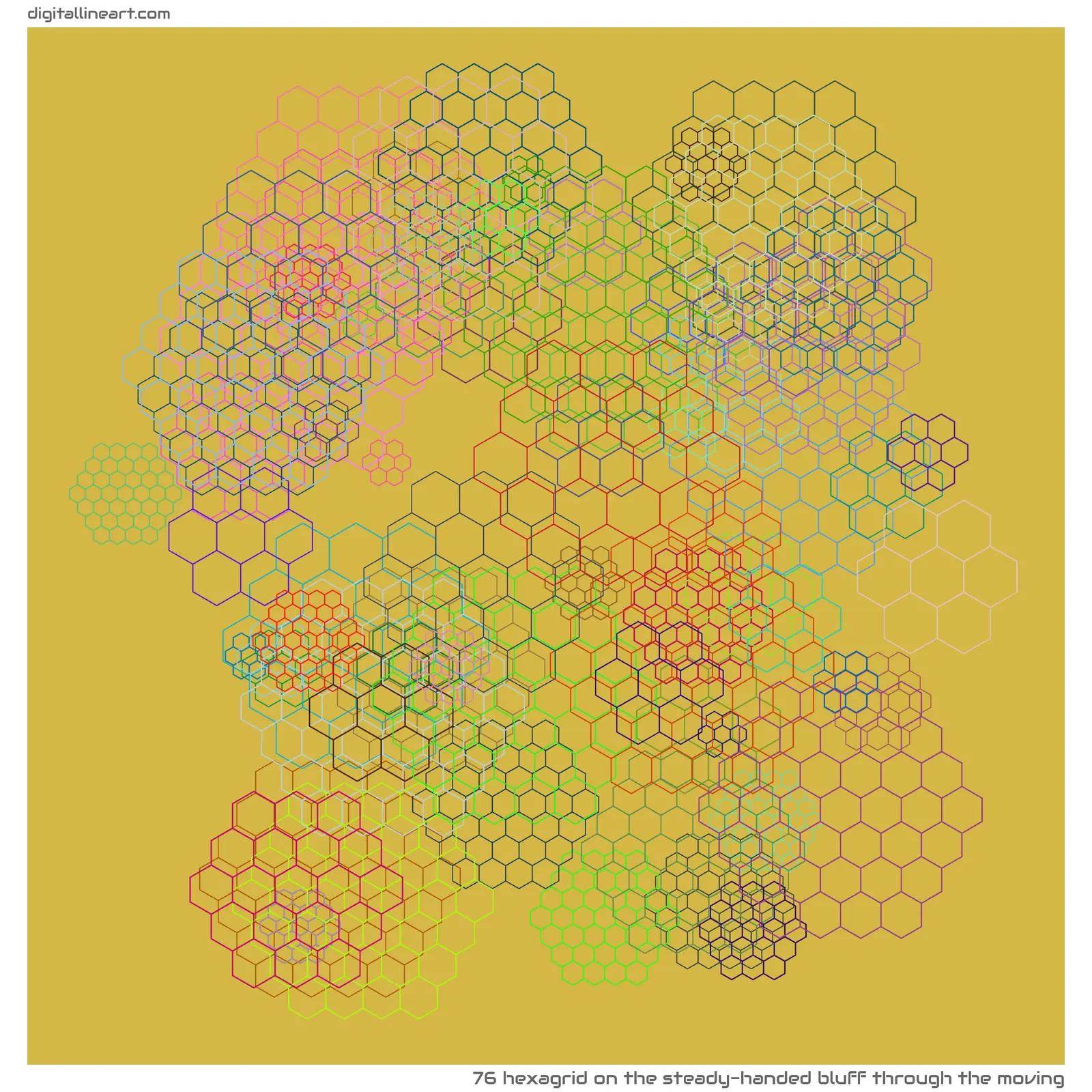 The Steady-handed Bluff through the Moving — Hexagrid, 76 elements