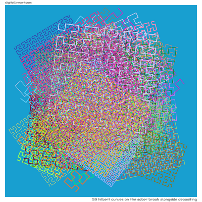59 Hilbert Curves in The Sober Brook alongside Depositing