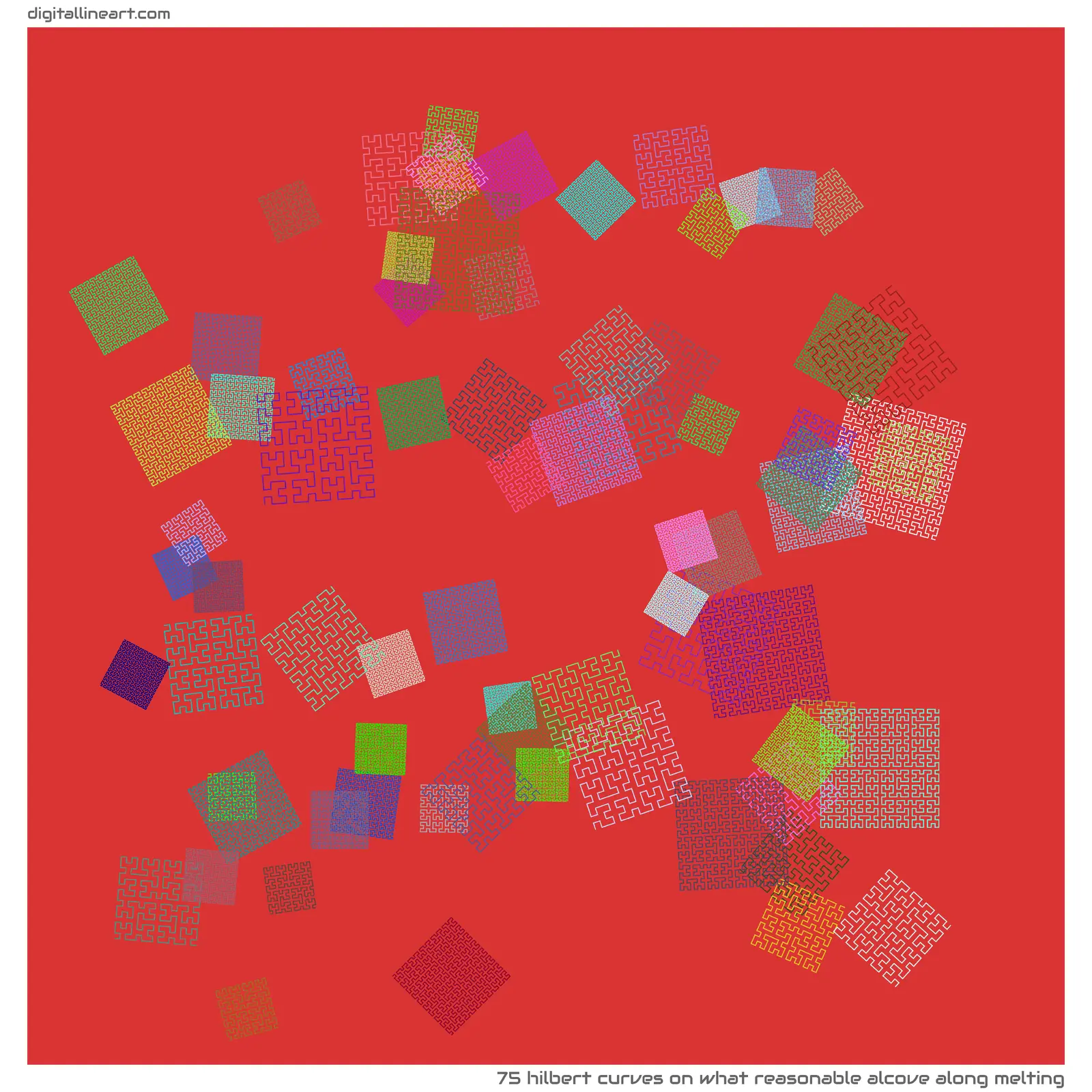 What Reasonable Alcove along Melting — 75 Hilbert curves