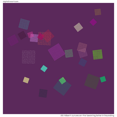 The Lowering Brine in Hounding — 25 Hilbert curves