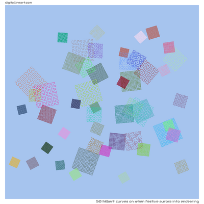 When Festive Aurora into Endearing — 50 Hilbert curves