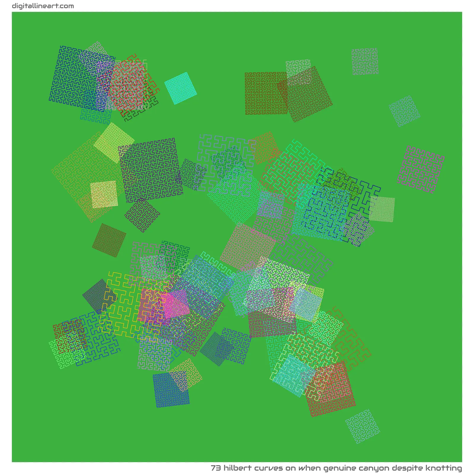 When Genuine Canyon despite Knotting — 73 Hilbert curves