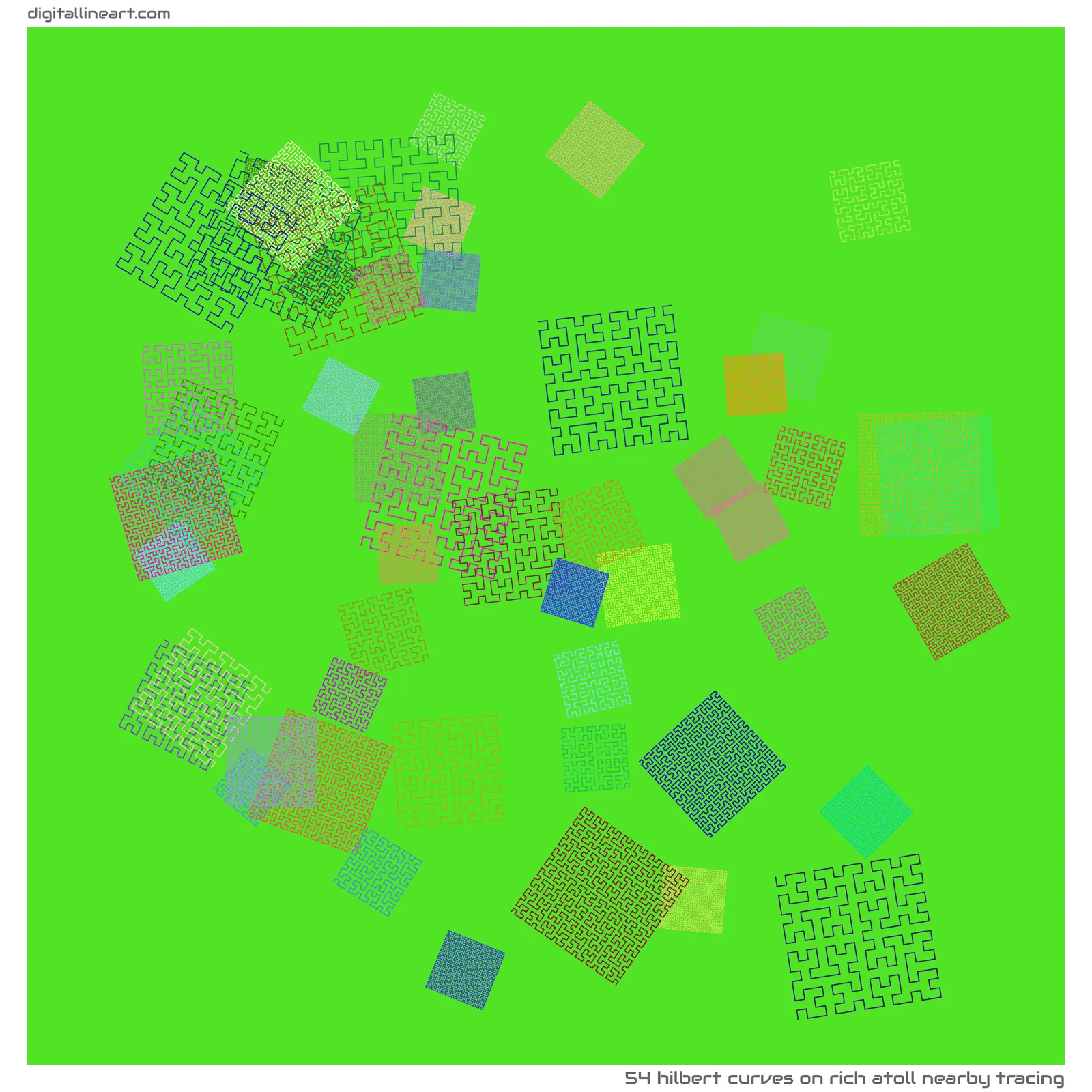 Rich Atoll nearby Tracing — 54 Hilbert curves