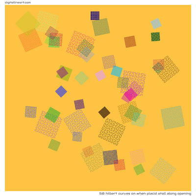When Placid Atoll along Opening — 50 Hilbert curves