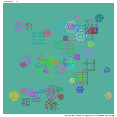 Sagacious Acre near Traveling — Hitomezashi, 54 elements