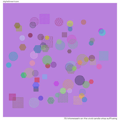 The Vivid Candle atop Suffusing — Hitomezashi, 75 elements