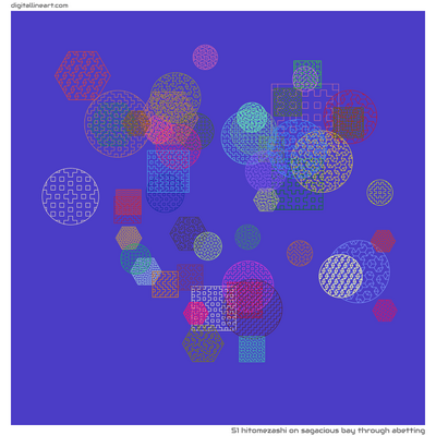 Sagacious Bay through Abetting — Hitomezashi, 51 elements