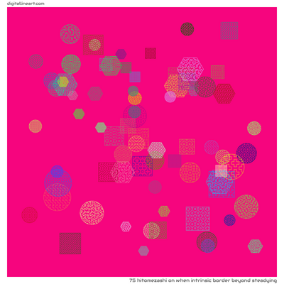When Intrinsic Border beyond Steadying — Hitomezashi, 75 elements