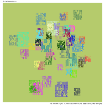 Earthbound Basin despite Lodging — Hommage à Klee, 45 elements