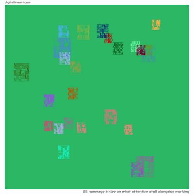 What Attentive Atoll alongside Working — Hommage à Klee, 25 elements