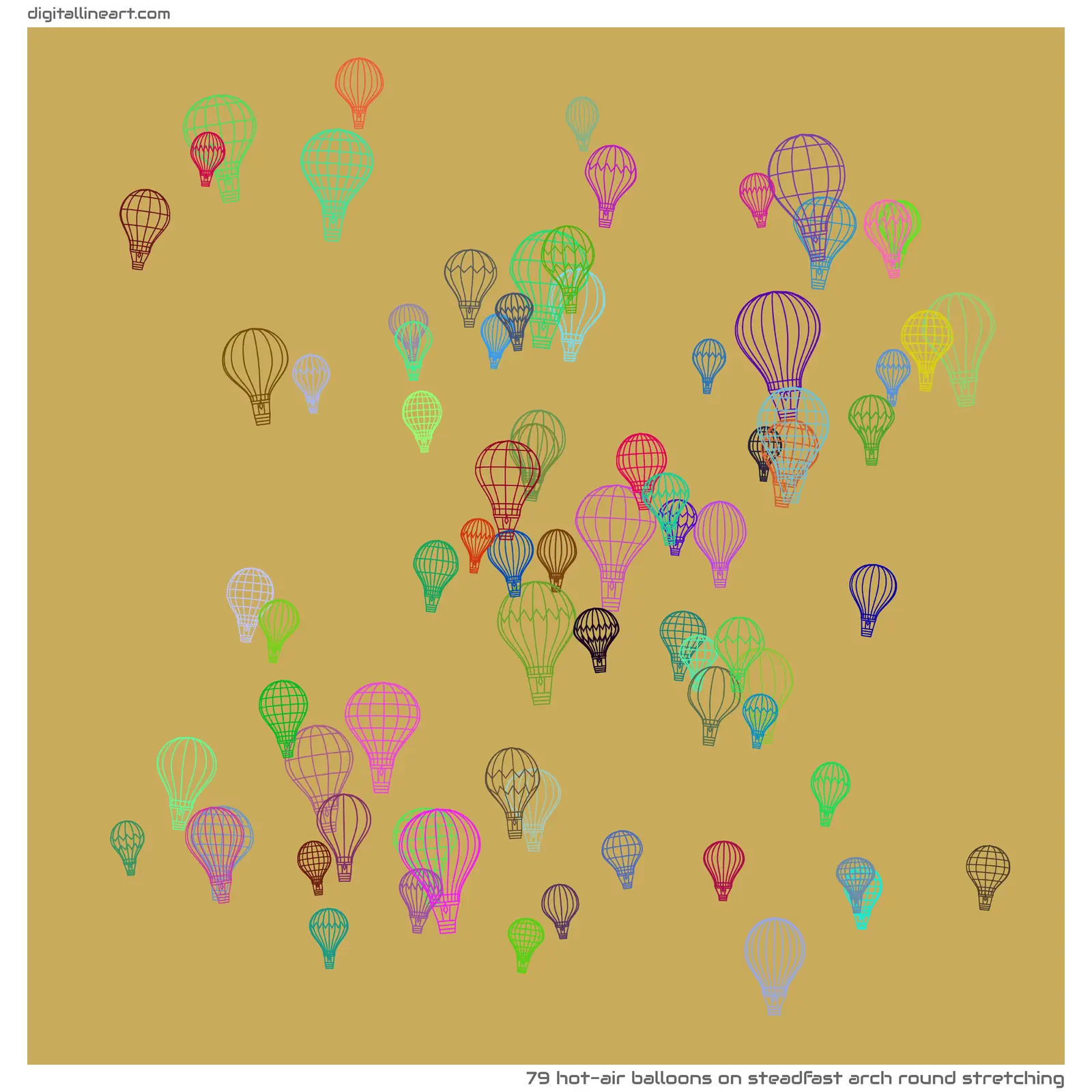 Steadfast Arch round Stretching — 79 hot-air balloons