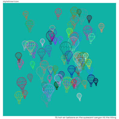 The Quiescent Canyon till the Tilling — 75 hot-air balloons
