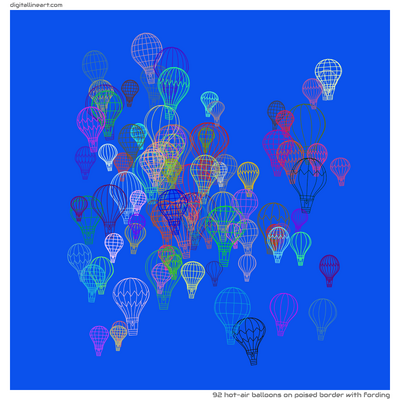 Poised Border with Fording — 92 hot-air balloons