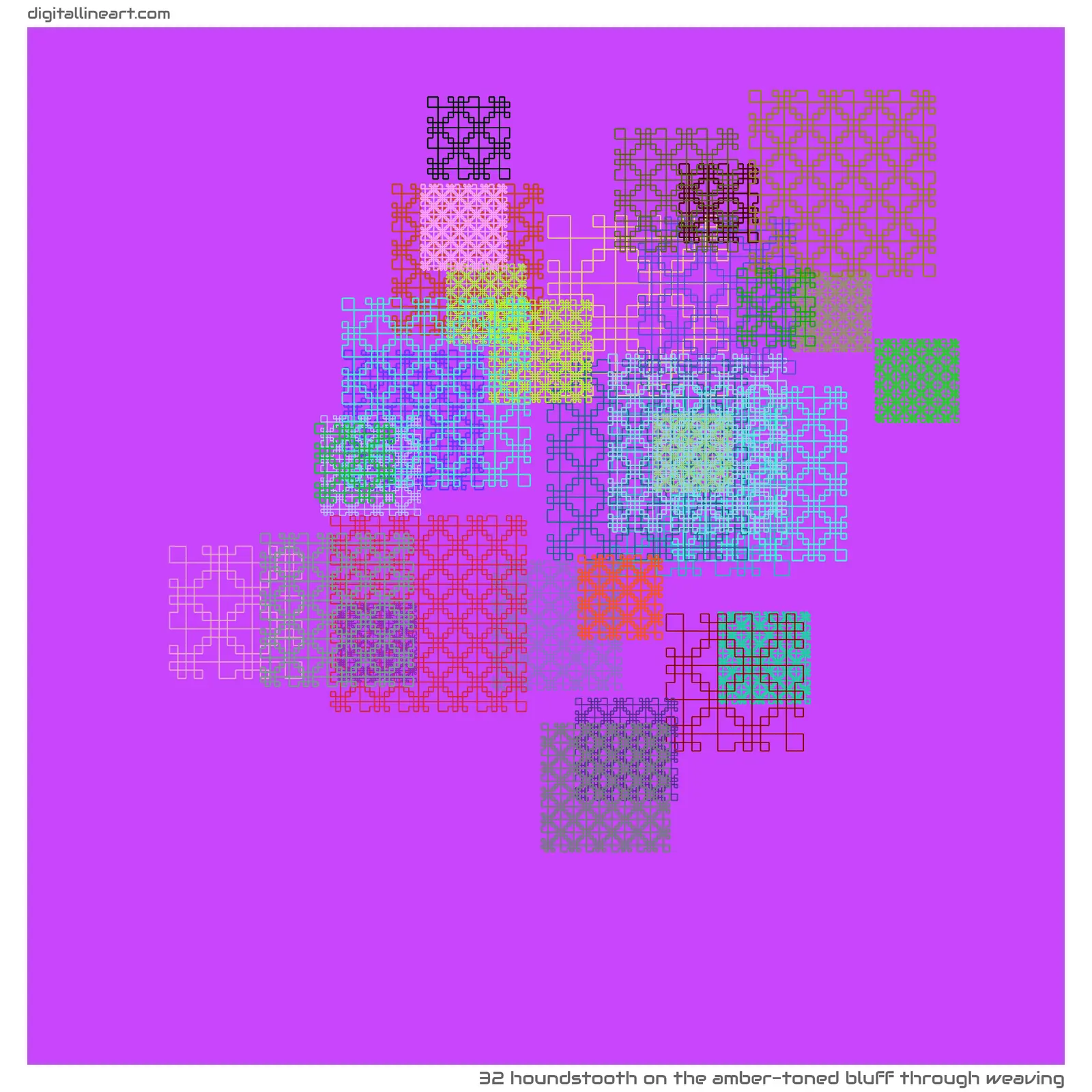 The Amber-toned Bluff through Weaving — Houndstooth, 32 elements
