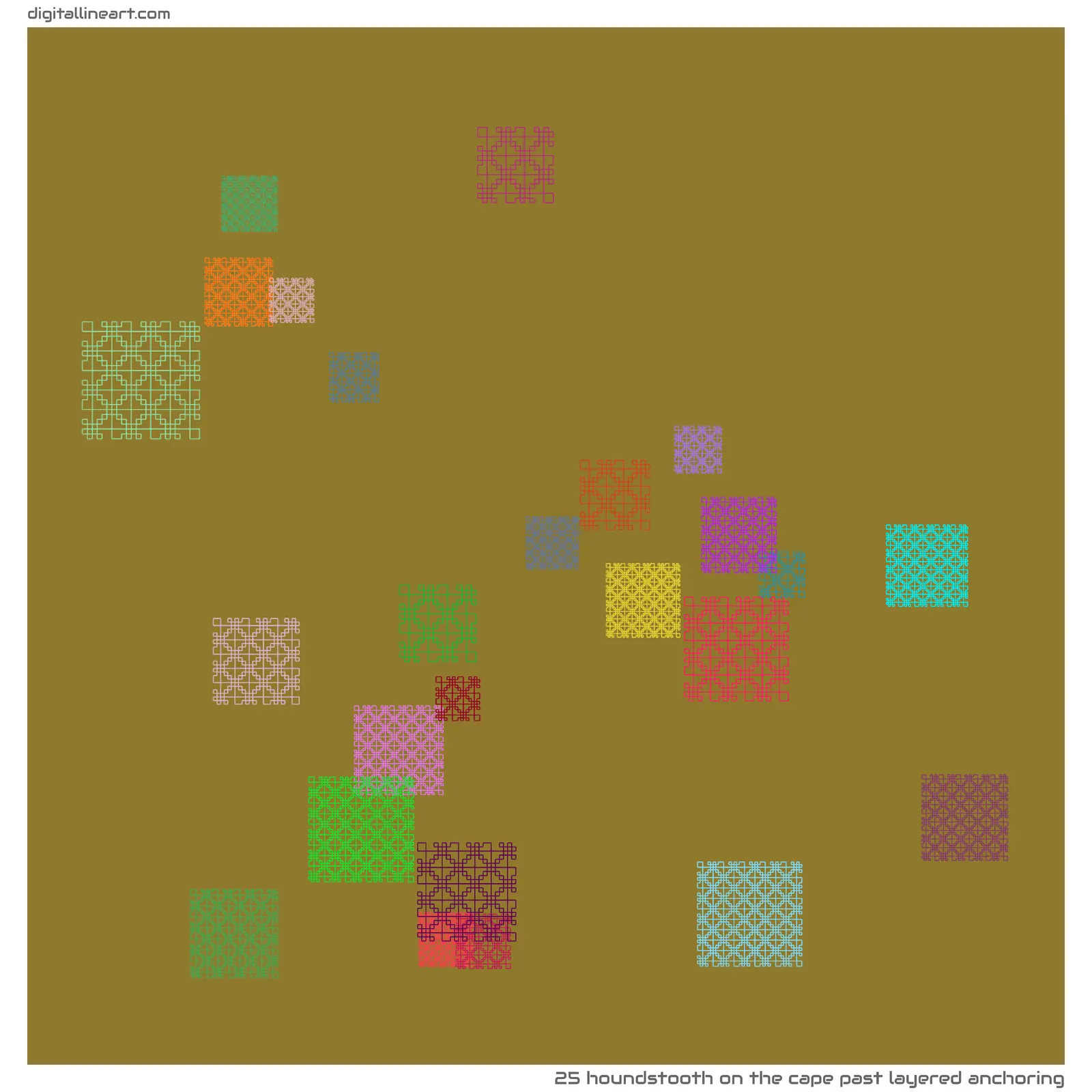 The Cape past Layered Anchoring — Houndstooth, 25 elements