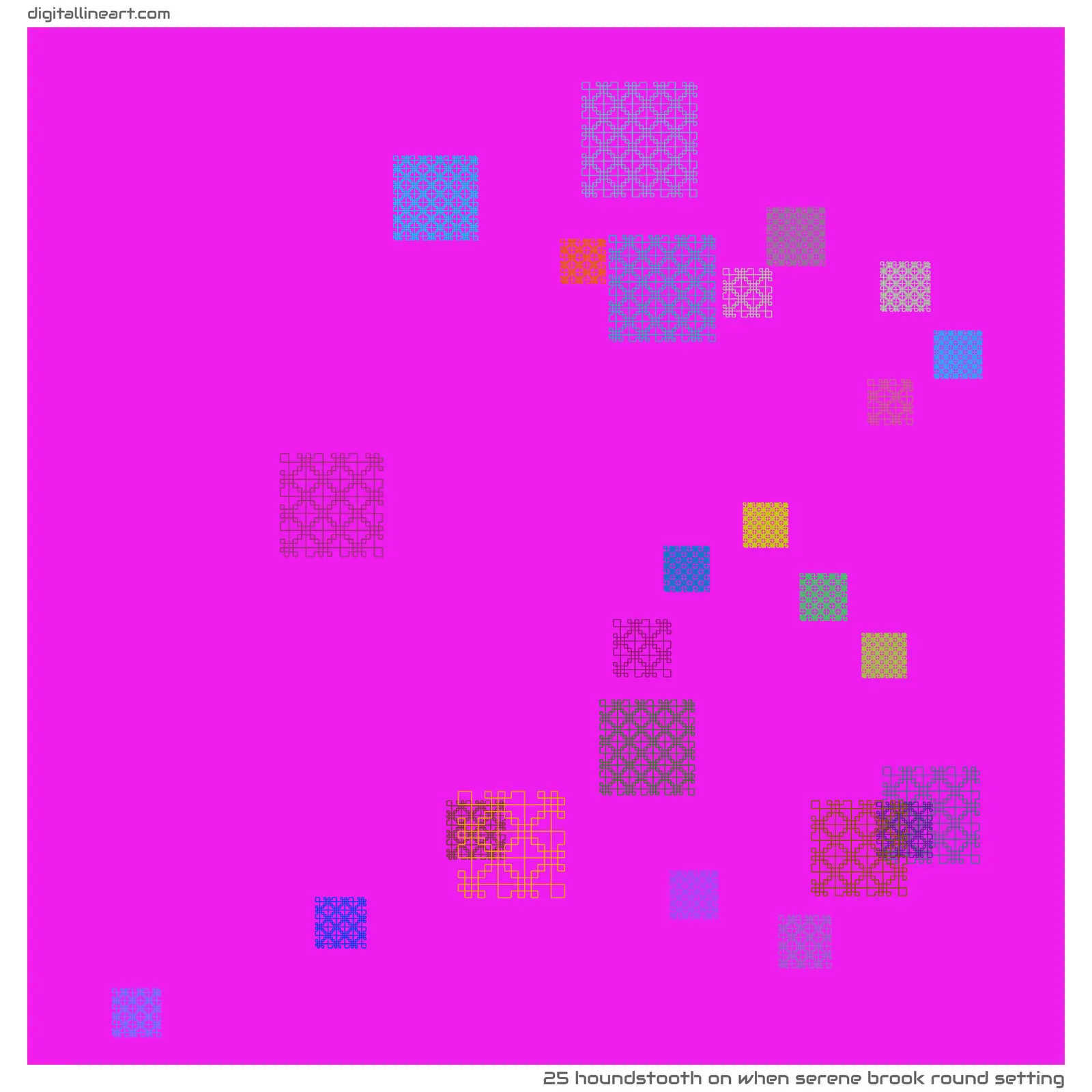 When Serene Brook round Setting — Houndstooth, 25 elements