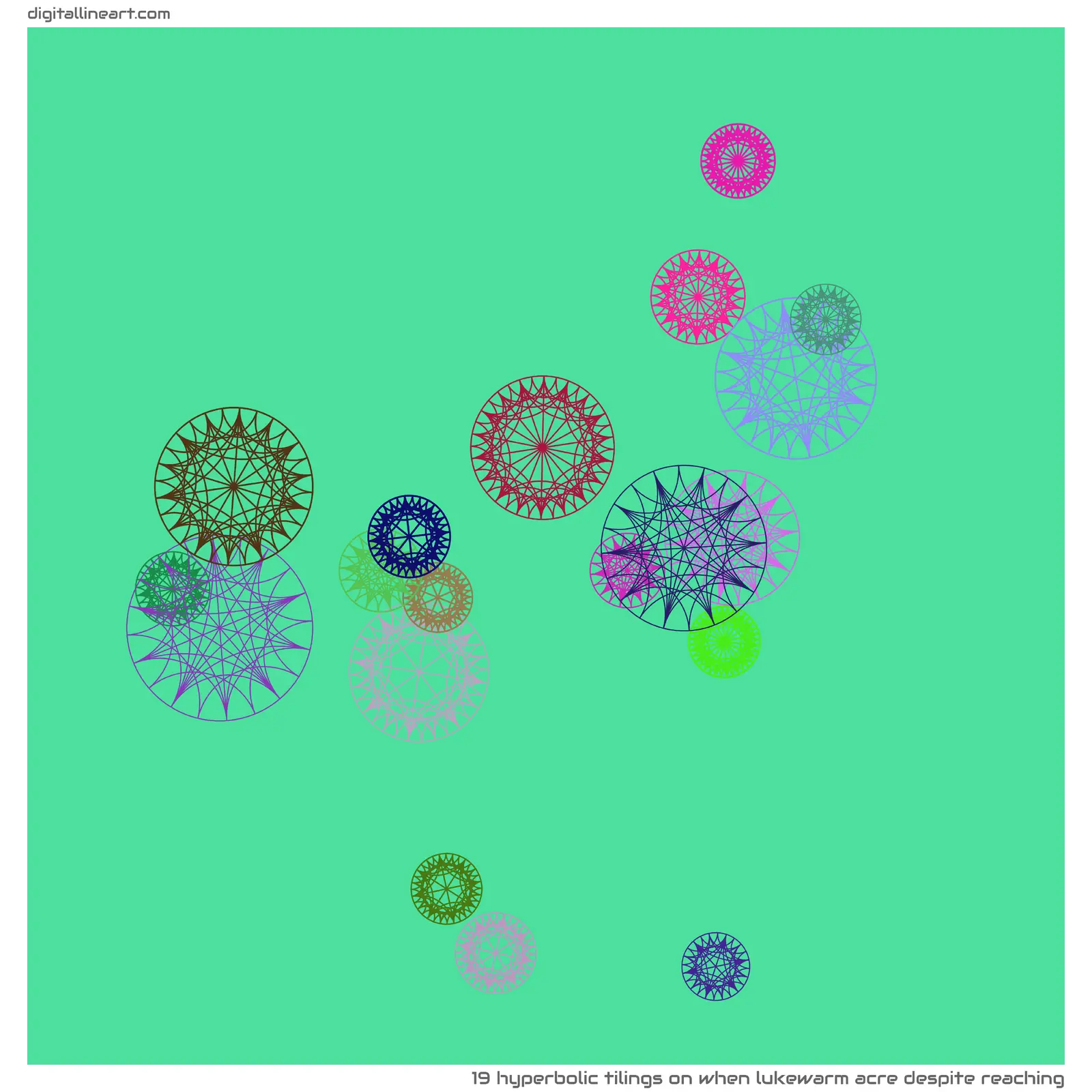 When Lukewarm Acre despite Reaching — 19 hyperbolic tilings