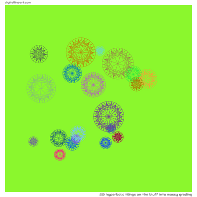 The Bluff into Mossy Grading — 20 hyperbolic tilings