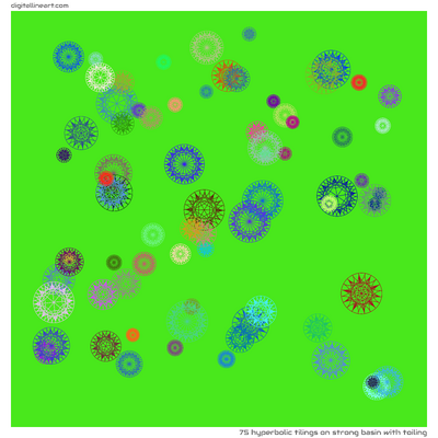Strong Basin with Toiling — 75 hyperbolic tilings