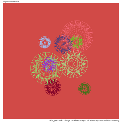 The Canyon of Steady-handed for Sowing — 9 hyperbolic tilings