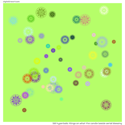 What the Candle beside Aerial Blessing — 50 hyperbolic tilings
