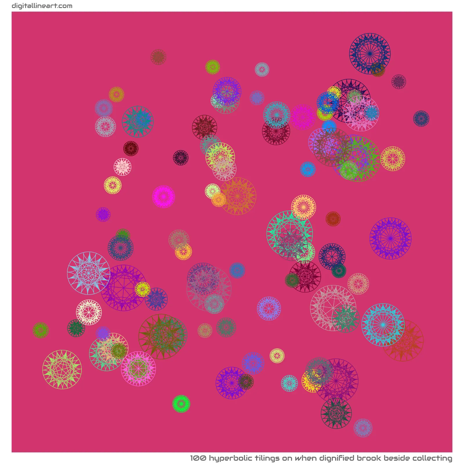 When Dignified Brook beside Collecting — 100 hyperbolic tilings