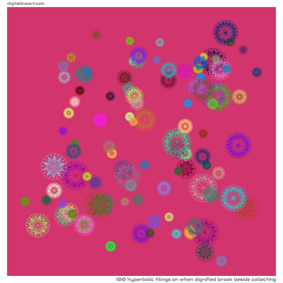 When Dignified Brook beside Collecting — 100 hyperbolic tilings