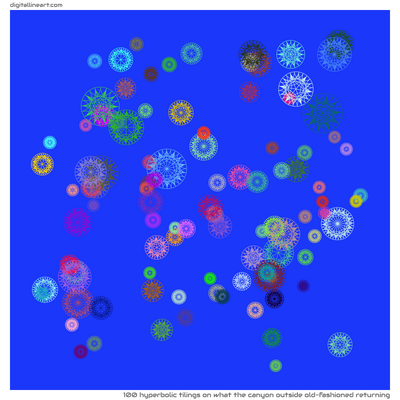 What the Canyon outside Old-fashioned Returning — 100 hyperbolic tilings