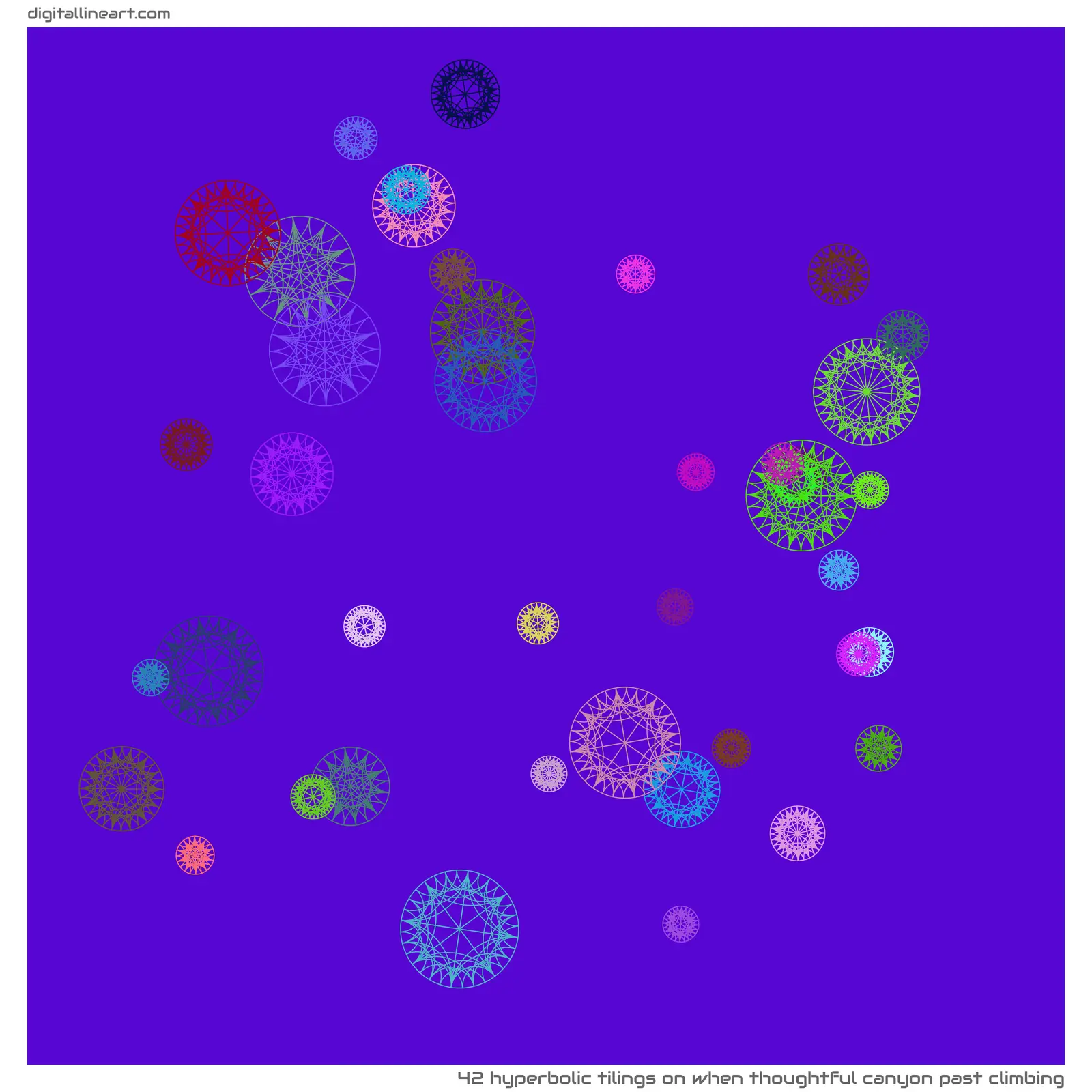 When Thoughtful Canyon past Climbing — 42 hyperbolic tilings