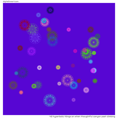 When Thoughtful Canyon past Climbing — 42 hyperbolic tilings