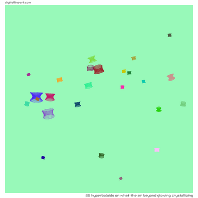 What the Air beyond Glowing Crystallizing — 25 hyperboloids