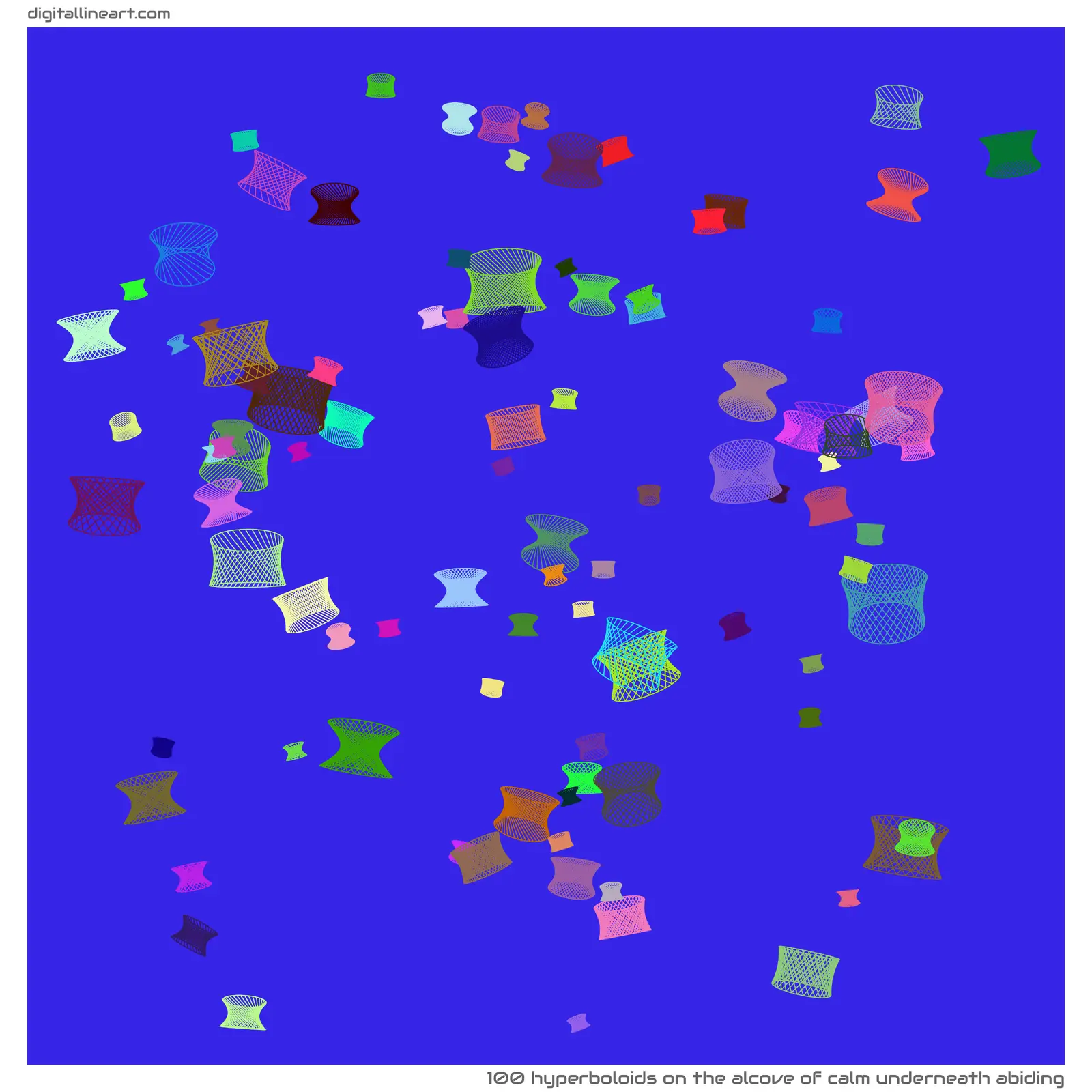 The Alcove of Calm underneath Abiding — 100 hyperboloids