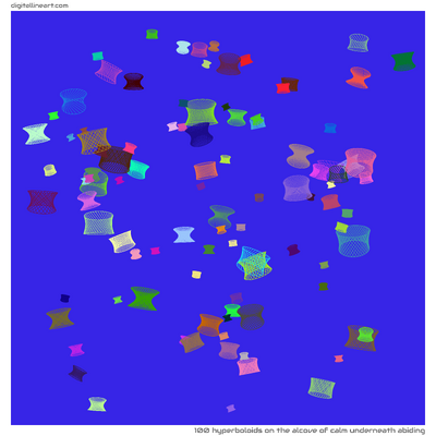 The Alcove of Calm underneath Abiding — 100 hyperboloids