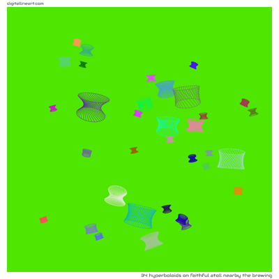 Faithful Atoll nearby the Brewing — 34 hyperboloids