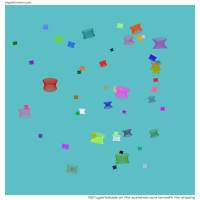 The Sustained Acre beneath the Shaping — 50 hyperboloids