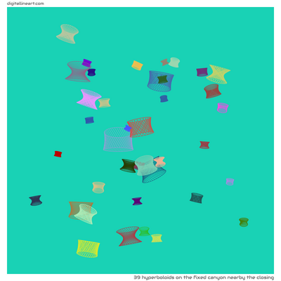 The Fixed Canyon nearby the Closing — 39 hyperboloids
