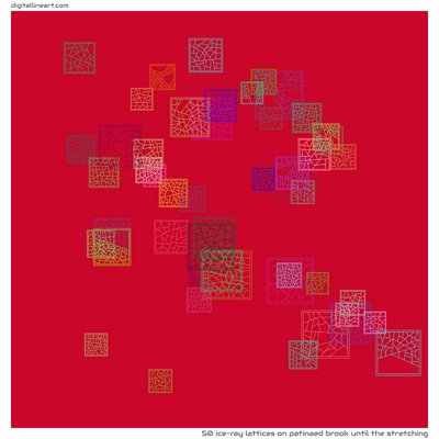 Patinaed Brook until the Stretching — 50 ice-ray lattices