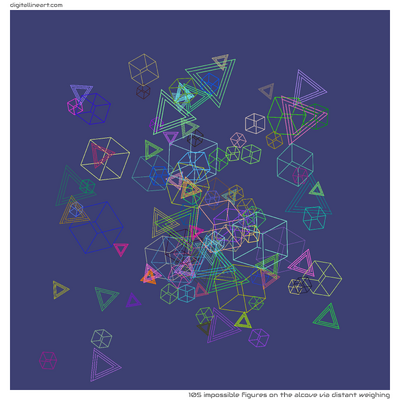 The Alcove via Distant Weighing — 105 impossible figures