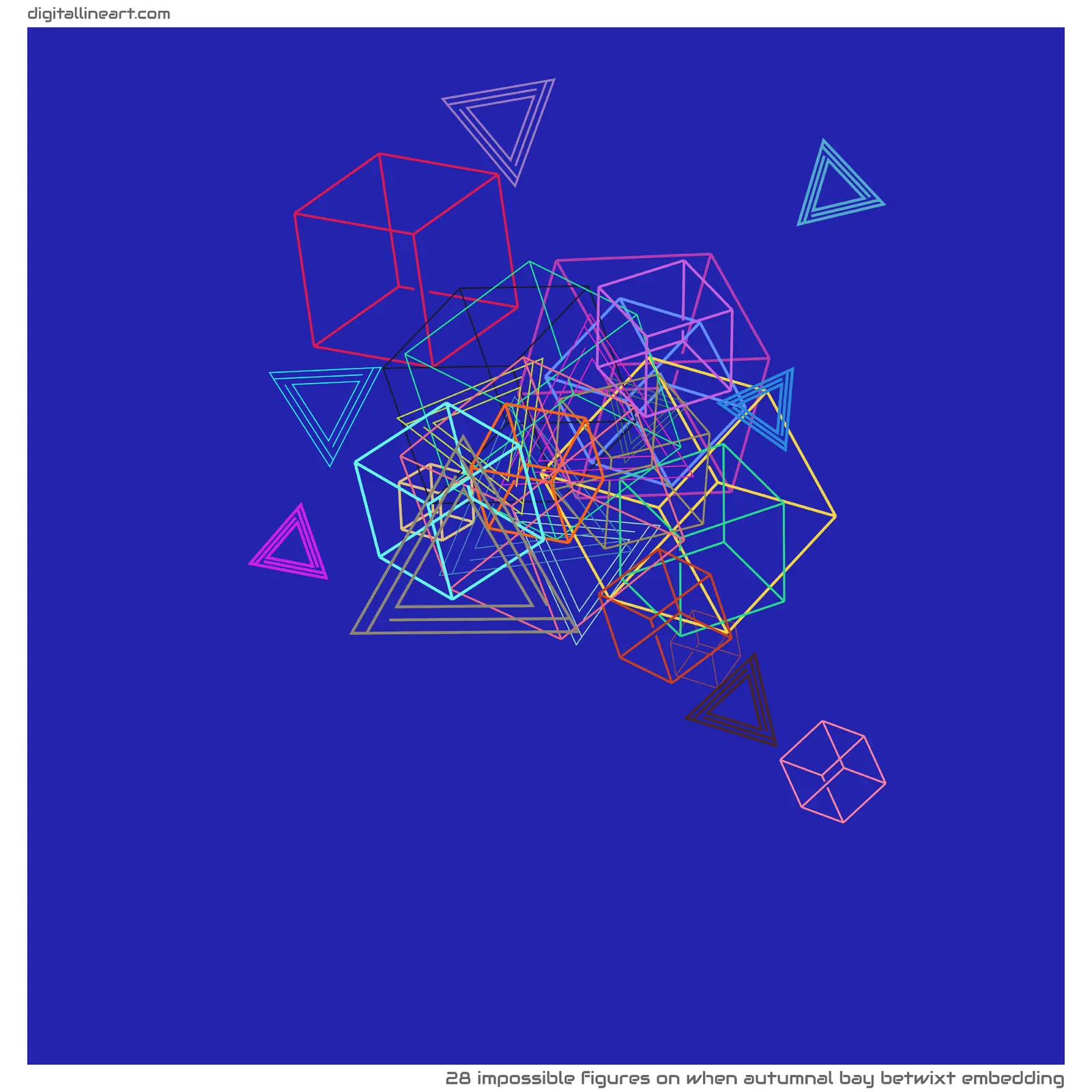 When Autumnal Bay betwixt Embedding — 28 impossible figures