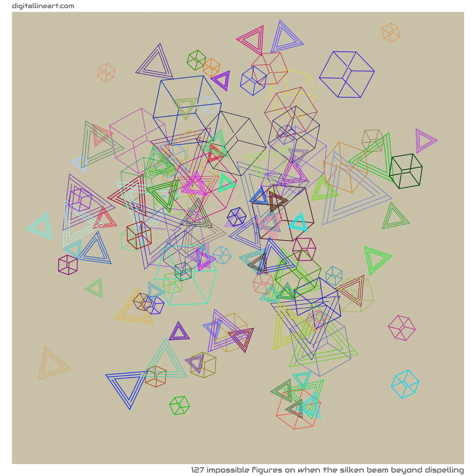When the Silken Beam beyond Dispelling — 127 impossible figures