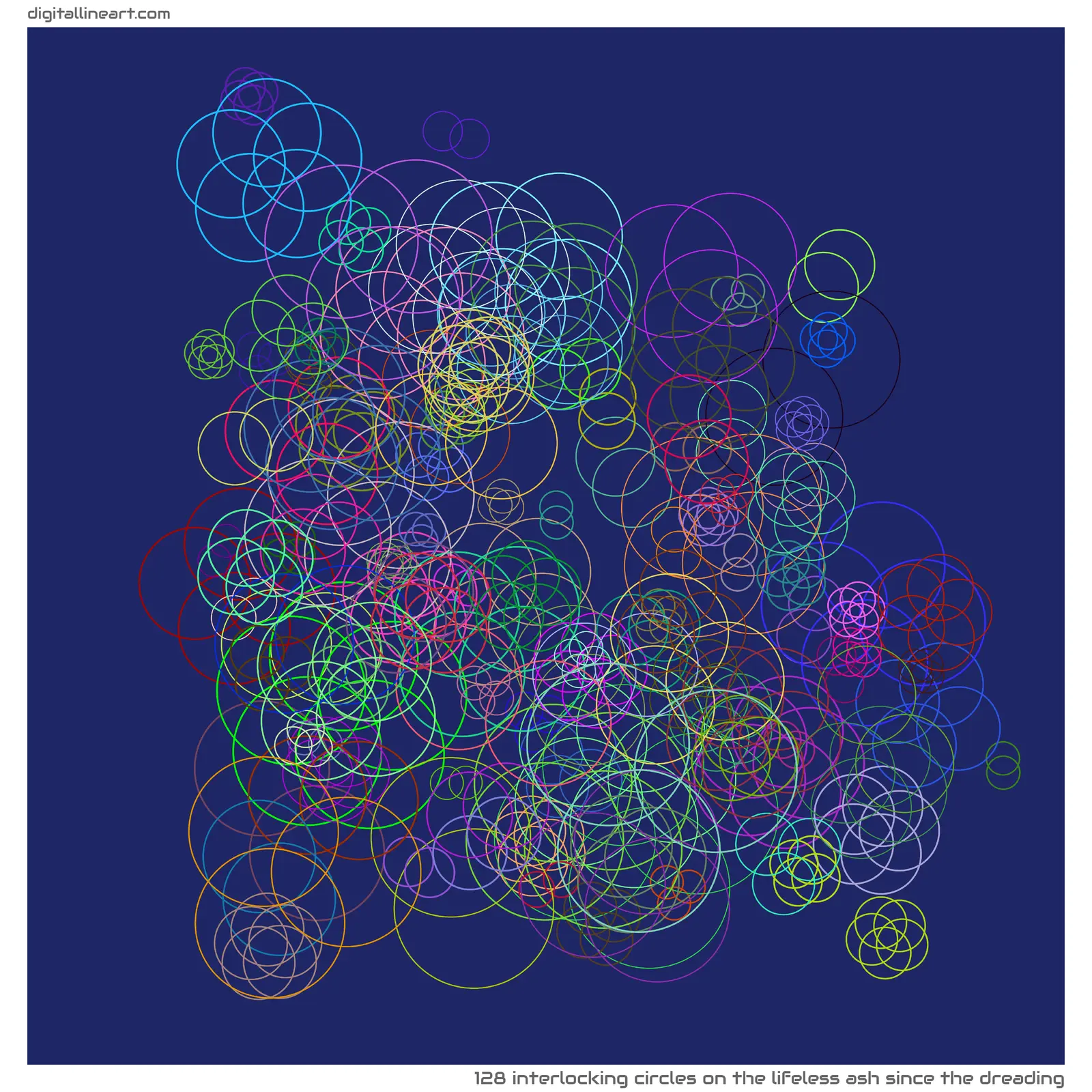 The Lifeless Ash Since the Dreading — 128 interlocking circles