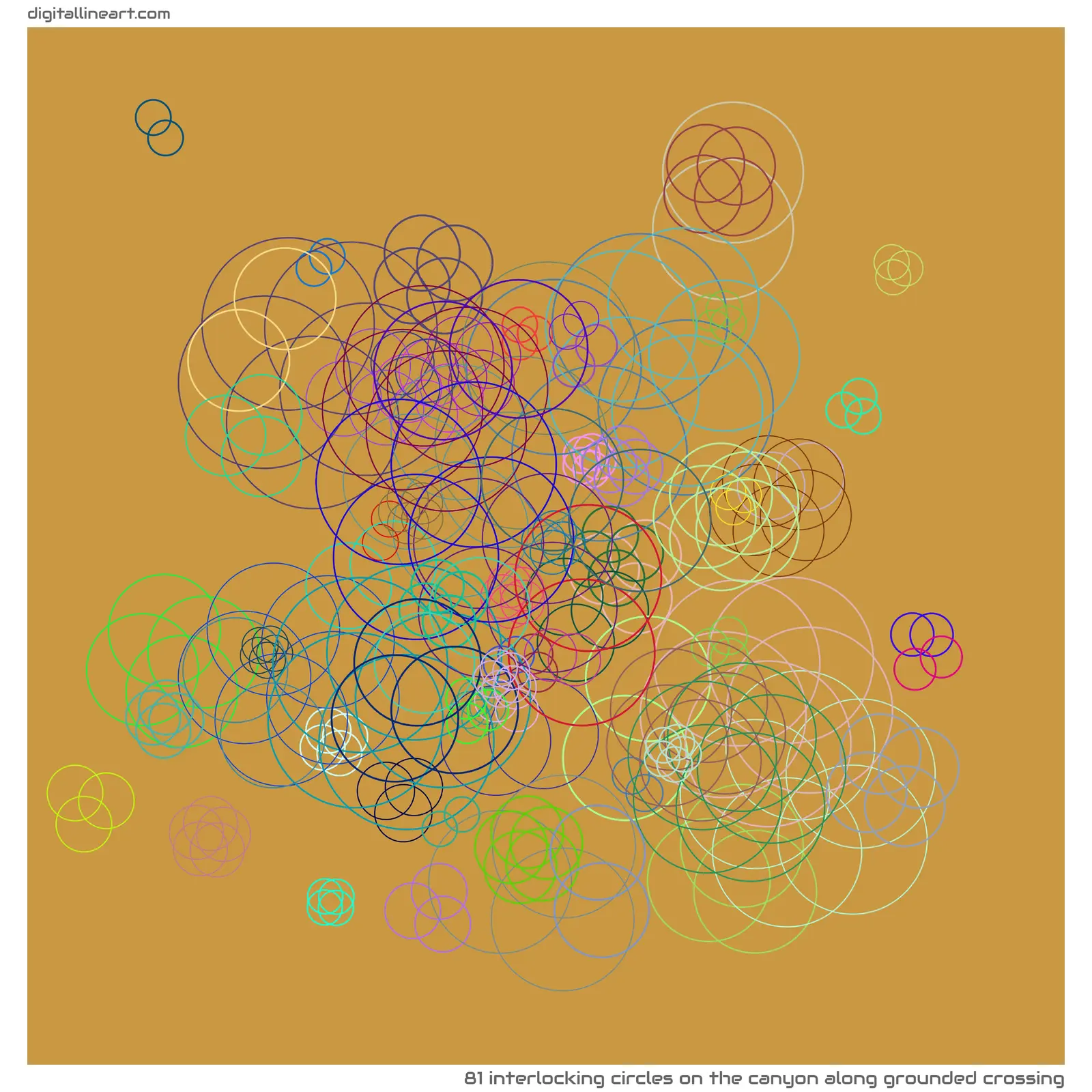 The Canyon along Grounded Crossing — 81 interlocking circles