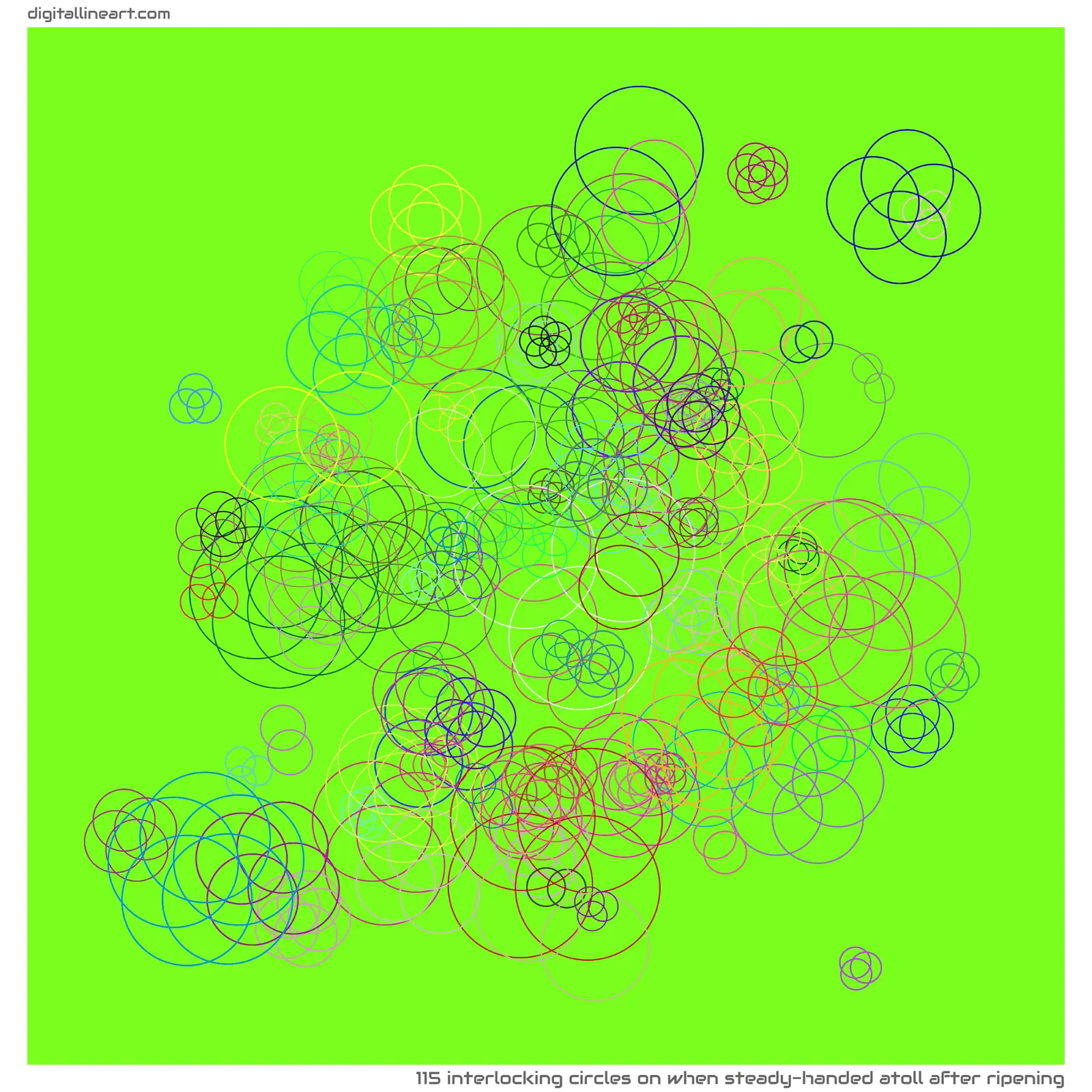 When Steady-handed Atoll after Ripening — 115 interlocking circles