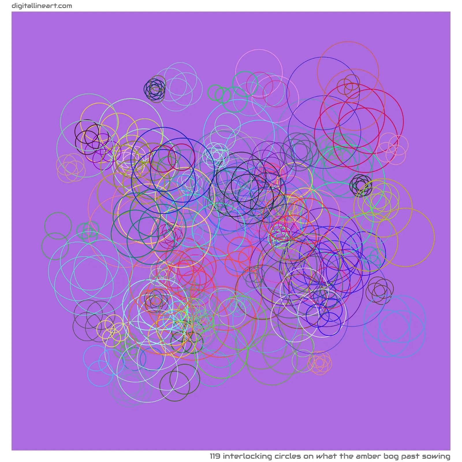 What the Amber Bog past Sowing — 119 interlocking circles