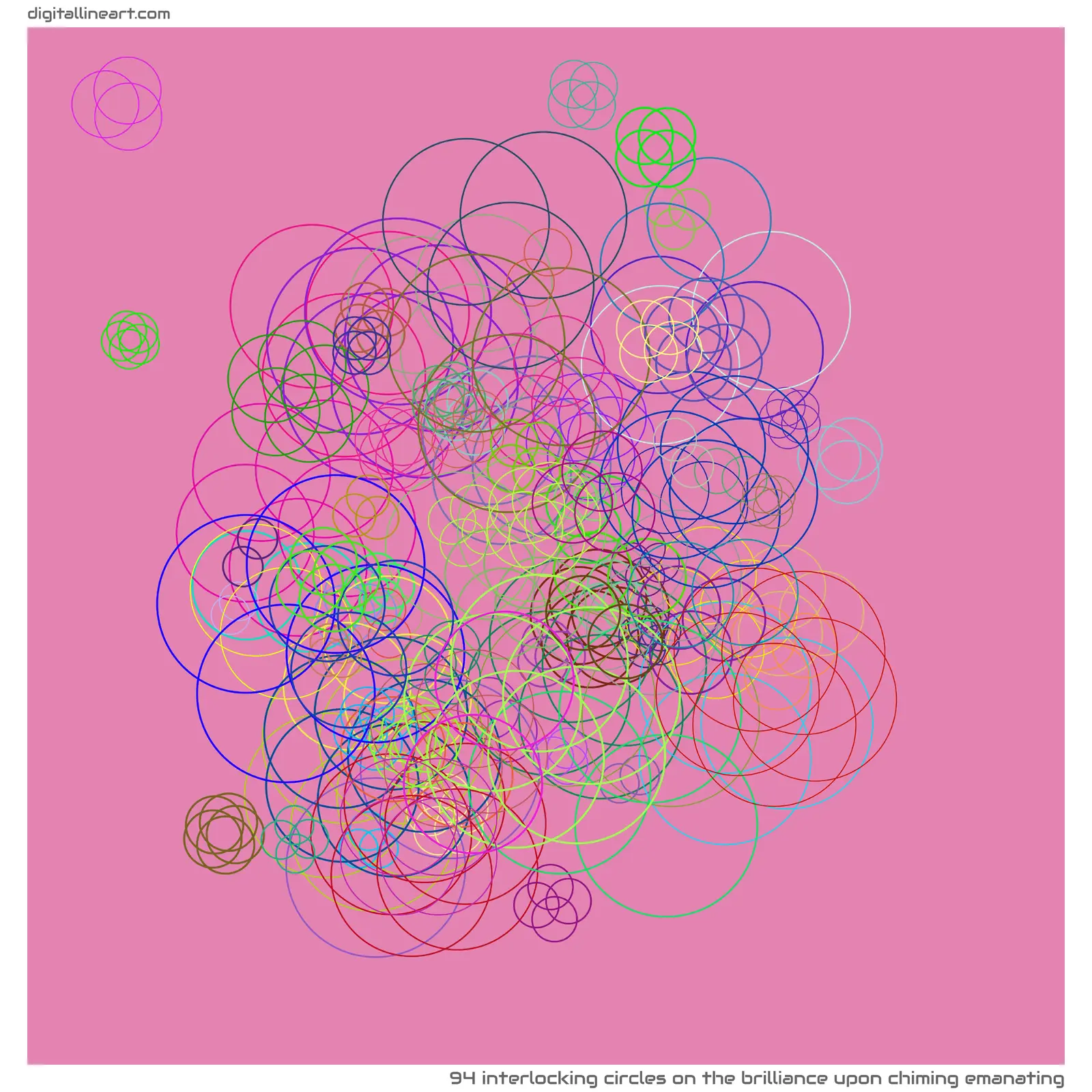 The Brilliance upon Chiming Emanating — 94 interlocking circles