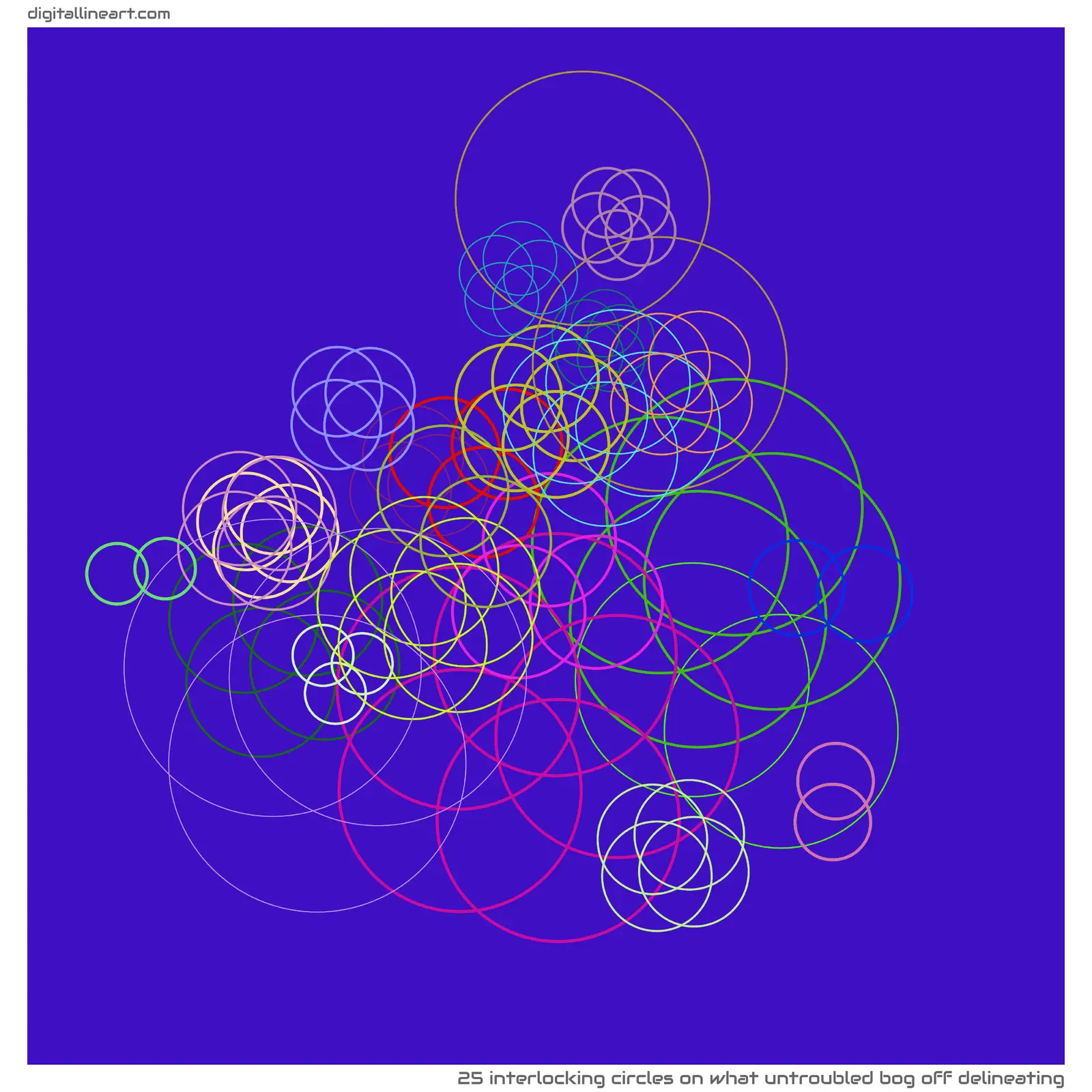 What Untroubled Bog off Delineating — 25 interlocking circles