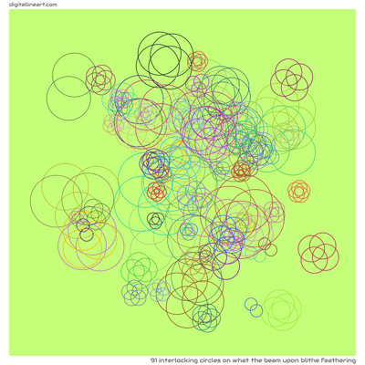What the Beam upon Blithe Feathering — 91 interlocking circles
