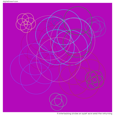 Quiet Acre amid the Returning — 11 interlocking circles